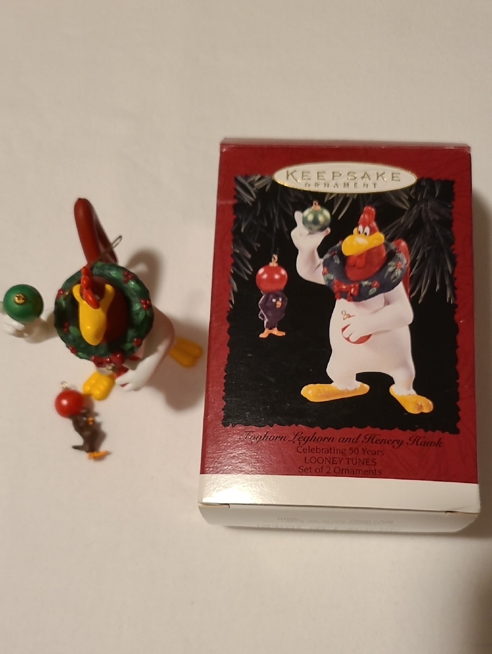 1996 Hallmark keepsake Ornament Looney Tunes Foghorn Leghorn Henery Hawk Holiday
